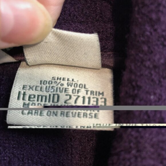 LL Bean PXL Petite XL Jacket unlined Italian boild 100% wool Barn Coat Bellandi - Picture 7 of 12